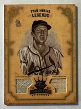 2004 Donruss Diamond Kings Platinum Material Stan Musial Game Worn Jsy Bat 3/3