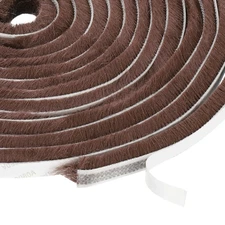 Self Adhesive Brush Seal Weather Stripping 3/8" x 3/8" x 16.4ft, Brown