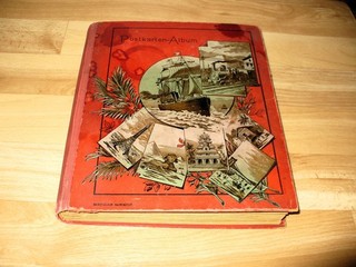 altes Postkartenalbum mit 88 Glückwunschkarten vor 1945 kleinformat
