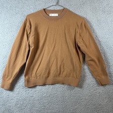 ZARA Brown Knit Pullover Sweater Men  s 10 Crew Neck Tight-Knit Long Sleeve