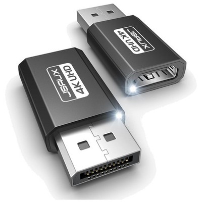 4K DisplayPort to HDMI Adapter 2-Pack - Black