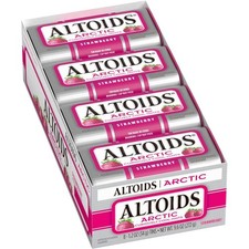 ALTOIDS Arctic Strawberry Breath Mints Hard Candy Bulk, 1.2 oz Tin Pack of 8 