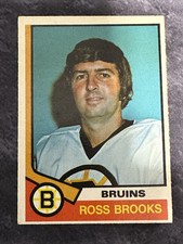 1974-75 O-Pee-Chee 376 Ross Brooks Boston Bruins Rookie Card AA. rookie card picture