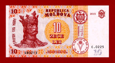 10 LEI 2015 MOLDOVA UNC Note - Sign: Stephen The Great (P-22a)