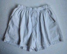 Vintage International Male Corduroy Shorts White Pockets Cotton Men's Running L