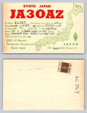 Ham Radio QSL QSO Postcard JA3OAZ, Kyoto, Kyoto, Japan
