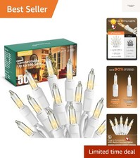 LED Clear Christmas String Lights, 50 Count 16 Feet LED Christmas Lights Bulb...