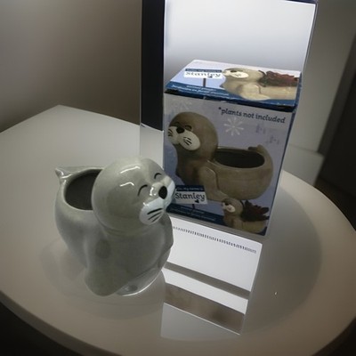 Small Stanley The Seal Sea Lion Planter Home Decor Ceramic Collectable In/Outdoo