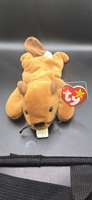 Ty Beanie Baby Bucky Brown Beaver Plush Toy, 1995, Ages 3+, Stuffed Animal