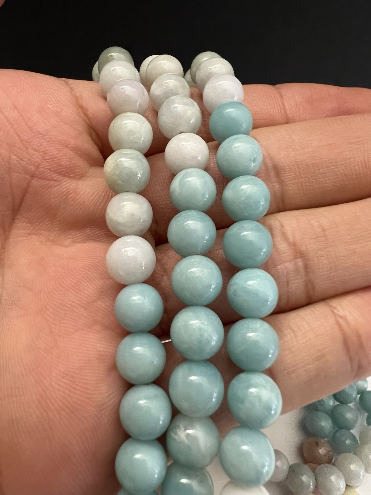 Multi strand & Multi Colored Beaded Necklace w/Go… - image 4