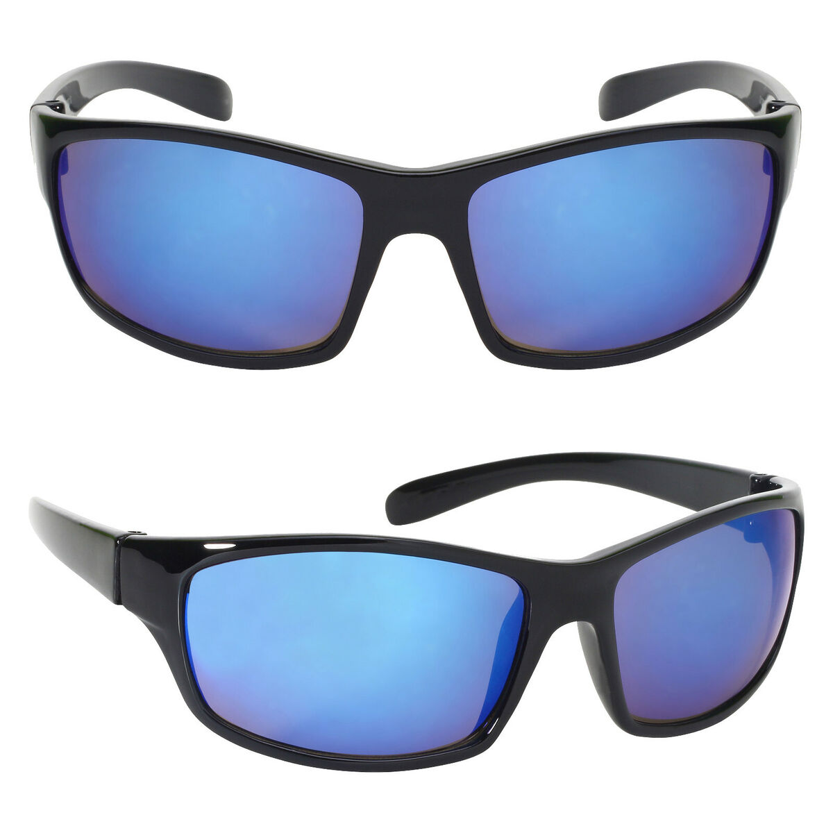 Men Sport Motorcycle Sunglasses Blue Mirrored Lens Golf Cycling Fishing  Glasses