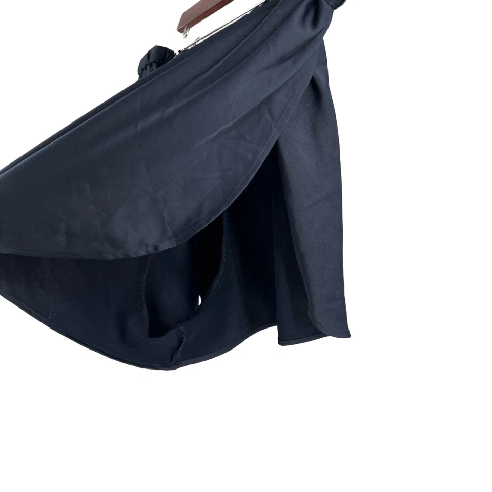 Pantalones Cortos Estándar Universal Azul Marino Satinado Salón Cintura Elástica Talla 14-16 Foto 3 de 4