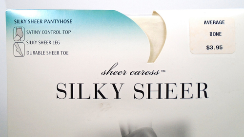 NIP JCPenney Strumpfhose Sheer Caress Silky Sheer Satin Control Top Knochen Durchschnittlich - Bild 3 von 6