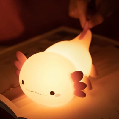 Silicone Night Light Cute Axolotl USB Rechargeable Table Lamp H