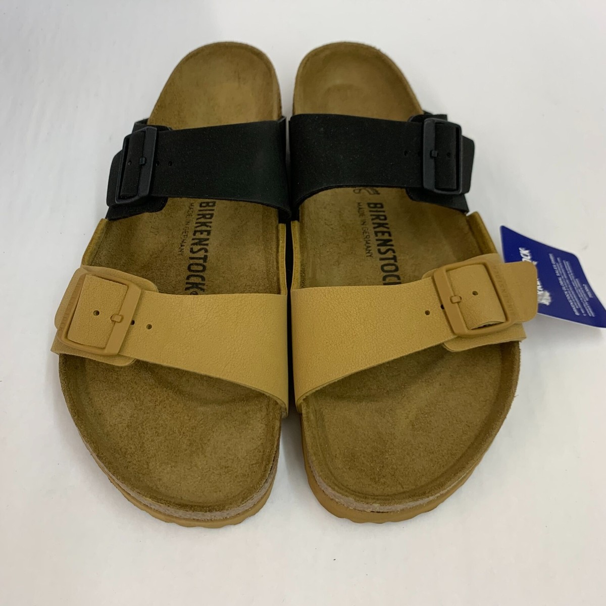Birkenstock New w/ Box Arizona Split Cork Brown/Black Birkibuc Reg
