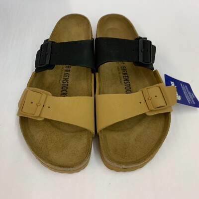 Birkenstock New w/ Box Arizona Split Cork Brown/Black Birkibuc Reg