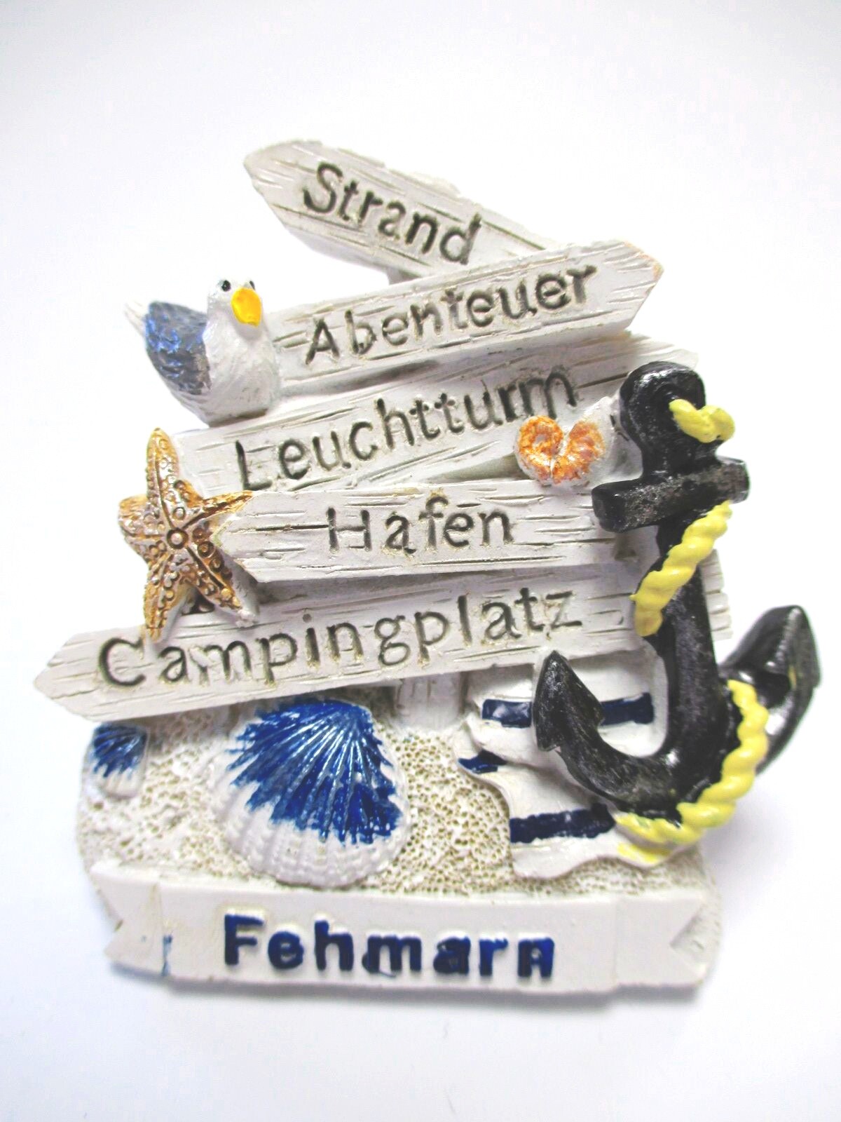 Fehmarn magnet poly souvenir Germany beach lighthouse port Baltic Sea