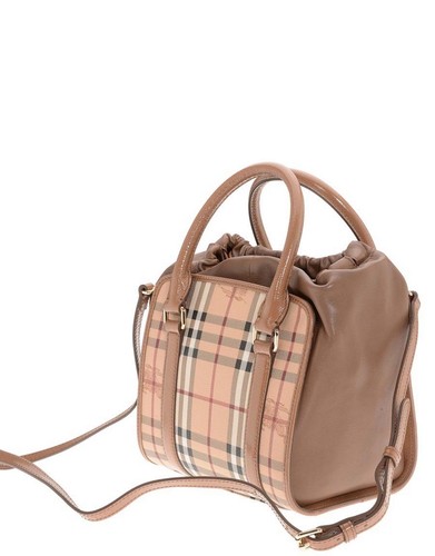 NEW BURBERRY HAYMARKET CHECK BAG DINTON WOMENS TOTE LEATHER PANELS - 第 2/8 張圖片