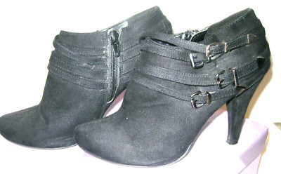 Reduced.X-APPEAL  Ancle booties size 6Zip ankle staps Buckles Faux Suede