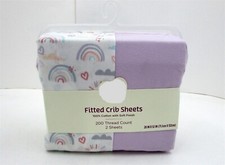 200 Thread Count Cotton Bed Sheet Set, Crib 2-Piece