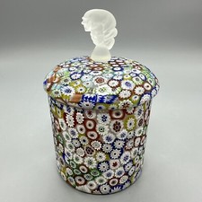 Rare Murano Art Glass Millefiori Lidded Jar W...
