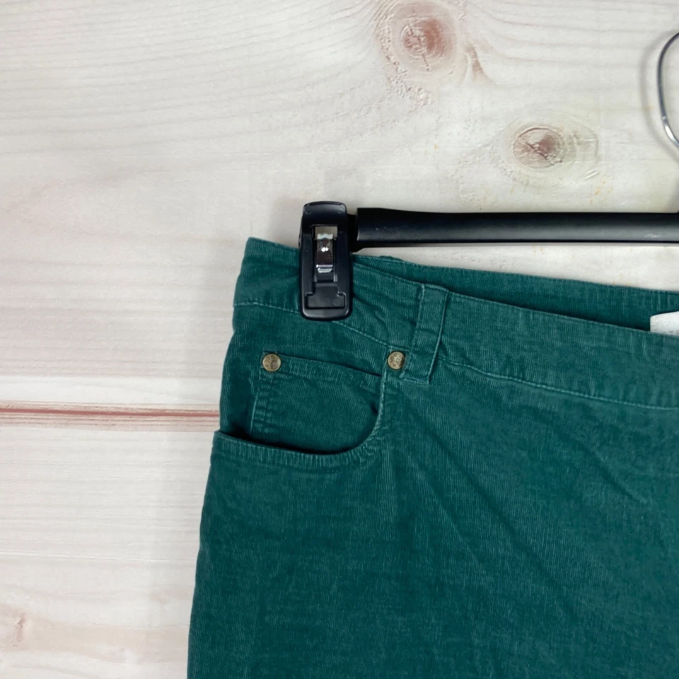 Erin London 裤子女式 16 绿色靴型灯芯绒弹力高腰口袋 — 第 3/4 张图片