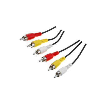 Cavo Audio/Video Composito Goobay 50310, 3 RCA, 10 Metri, Con Linea Video RG59, Contatti Dorati, Schermato