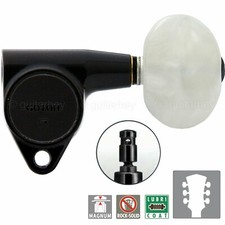 NEW Gotoh SG301-P1 MG L3 R3 Locking Tuners Set LARGE PEARL Buttons 3x3 - BLACK