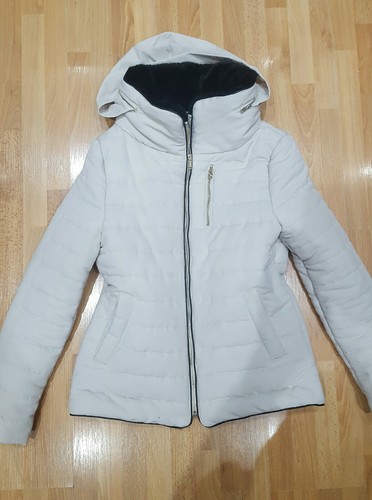 Cream Fur Color Jacket Parka Size 