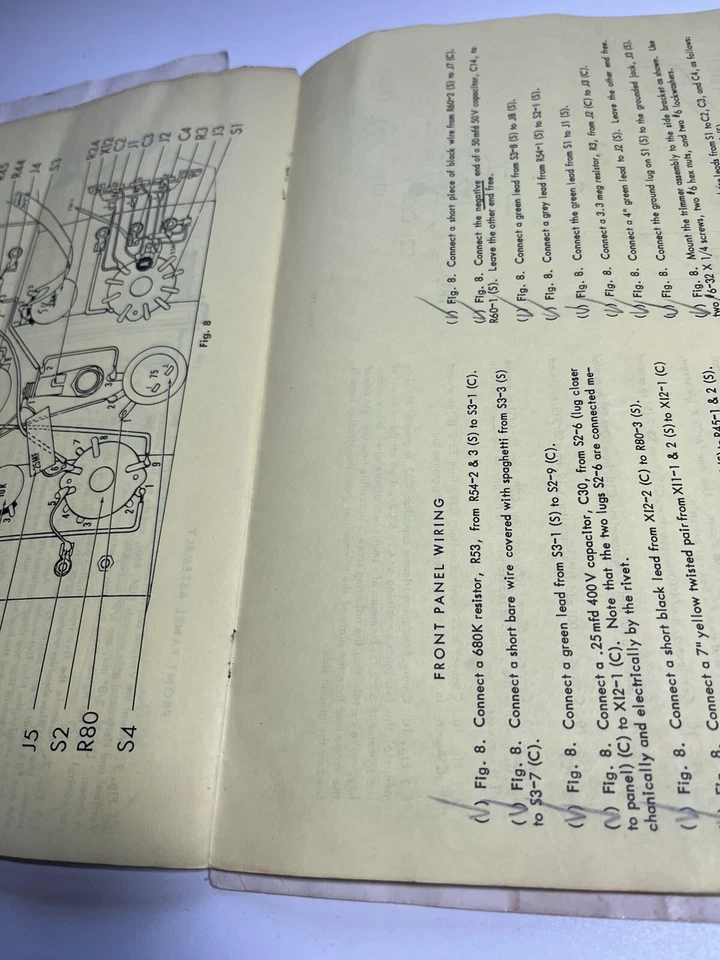 MANUAL DE INSTRUCCIONES OSCILOSCOPIO BANDA ANCHA EICO 460 DC *ORIGINAL* D1381 Foto 4 de 4
