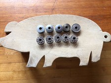 10 vintage metal bobbins