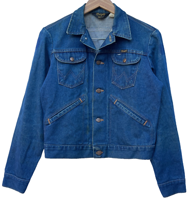 VINTAGE 1970s WRANGLER NO-FAULT DENIM JEAN JACKET 38 USA
