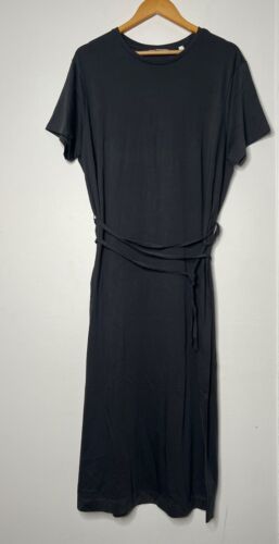 NWT Vince Midi Dress Women's XL Gray Pima Cotton Beachy Boho Quiet Luxury