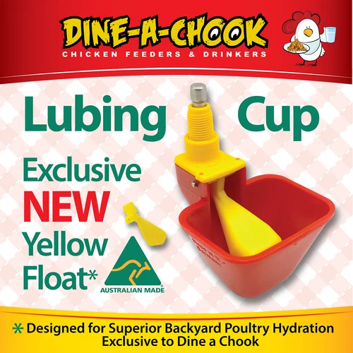 Dine-A-Chook Lubing Chicken Drinker-Cup-Poultry -Waterer-Nipple-Drinker Feeder