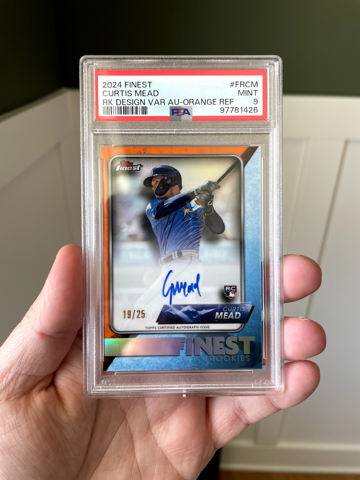 Curtis Mead Rookie Auto Orange Refractor /25 - 2024 Topps Finest #FR-CM - PSA 9