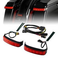 Red Black LED Saddlebag Run Brake Turn Light For Harley Electra Glide 2014-2024