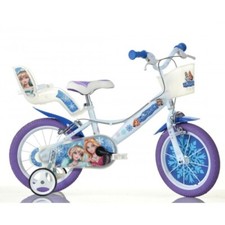 Bicicletta per Bambina 16 Pollici Snow Queen 3 4 5 6 Anni con Rotelle