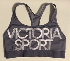 Victoria  s Secret Sports Bra The Player Gray Fitness Bra Med
