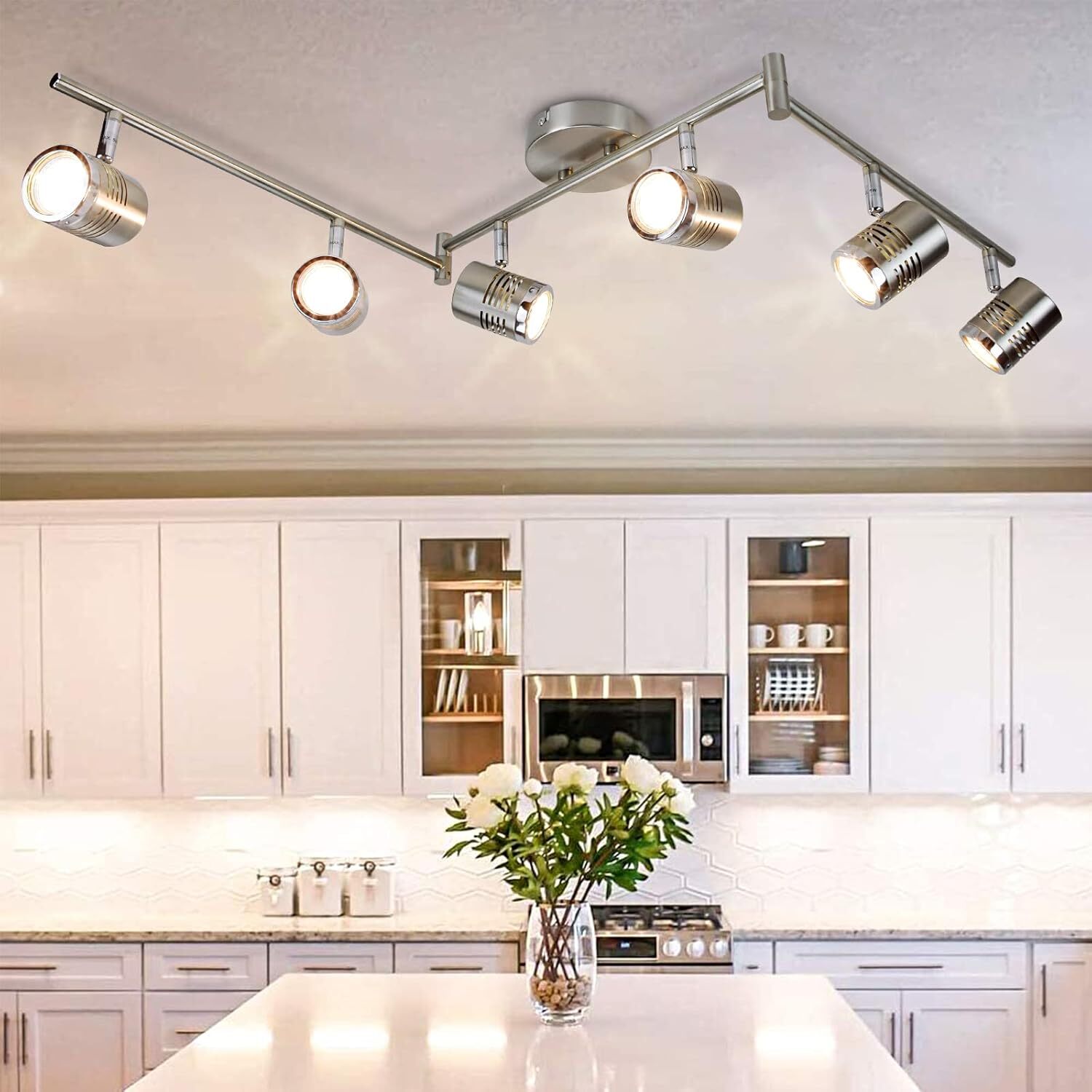 DLLT 6-Light Track Lighting Fixtures Swing Arm ...  Kitchen Ceiling Spot Light