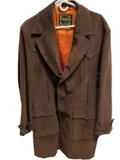 Men  s Corduroy Jacket Blazer Brown Pioneer Wear Size 46 Lined Western Vintage