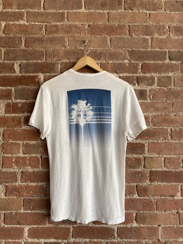James Perse Men's Linen/Cotton Tee T Shirt Size 0 Japan Palm Tree - Picture 2 of 6
