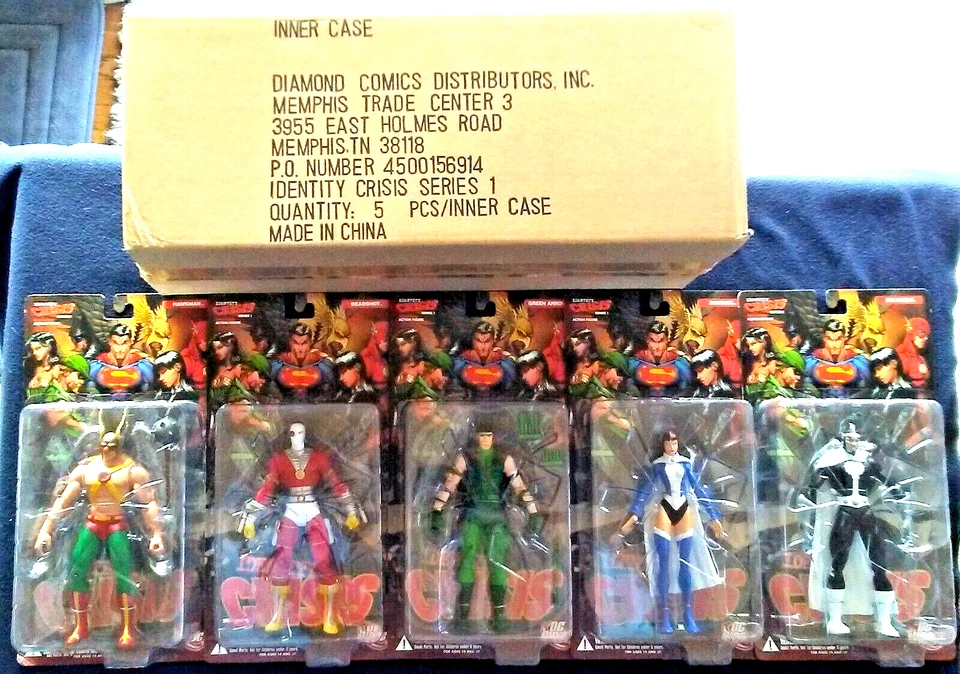 DC Direct Identity Crisis series 1 Sealed Case of five figures MIB Full Set MINT - Image 2 of 4