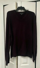 The Men's Store Bloomingdale's Plum V-Neck Cashmere Sweater XL