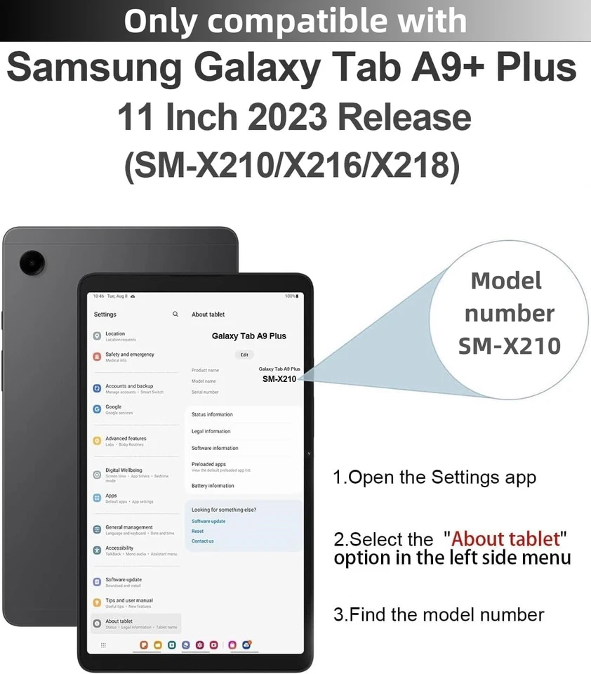 Funda Infantil Para Samsung Galaxy Tab A9+ 11" 2023,SM-X210/X216/X218 Protector Pantalla Foto 2 de 2