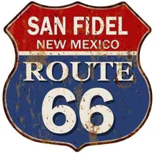SAN FIDEL, NEW MEXICO Route 66 Shield Metal Sign Man Cave Garage 211110013166