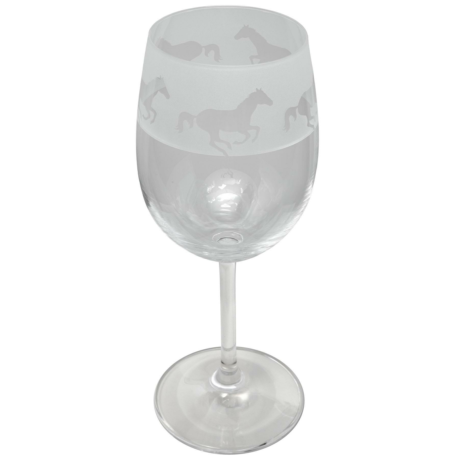 Animo Galloping Engraved Crystal Wine Drinking Glass 350ml Hand Decorated Gift