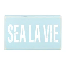 Wooden Rustic Box Plaque Sign Wood Quote Boxes 6in W x 3.5in H Sea La Vie 2 Pack