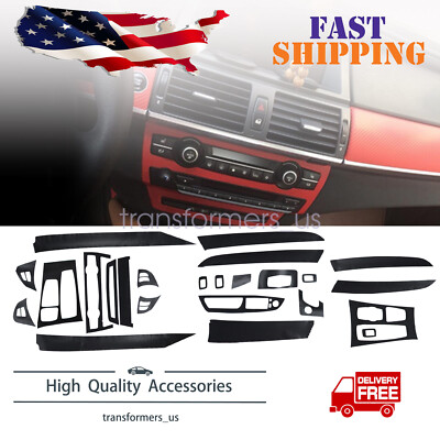 22*Carbon Fiber Interior Accessories Whole Kit Cover For 08-14 BMW