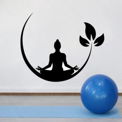 Yoga Meditation Vinyl Wall Stickers Buddhist Zen Wall Decal Wall Sticker - Photo 1/2