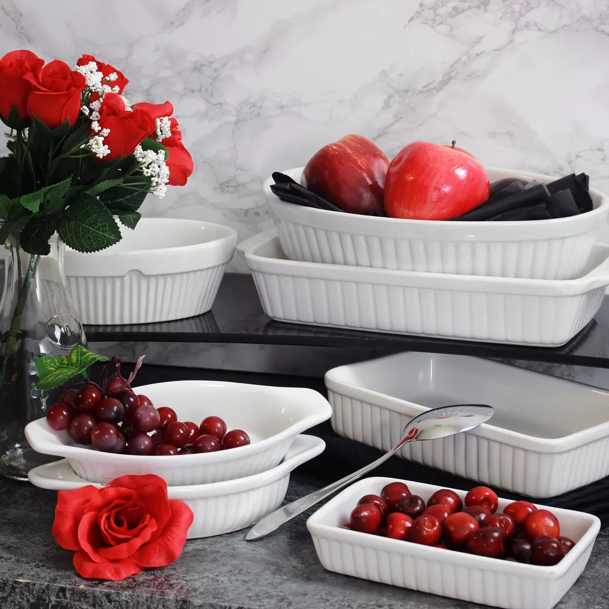 CorningWare Chic Gray Stoneware Rectangular Bakeware Set - Microwave,  Dishwasher, and Oven Safe in the Bakeware department at